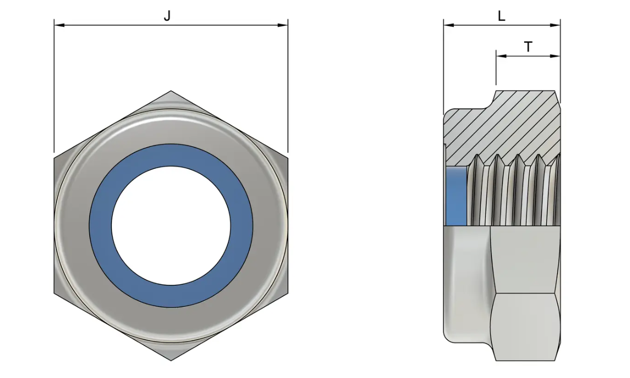 DIN 985 ISO 10511 FİBERLİ ALTIKÖŞE SOMUN